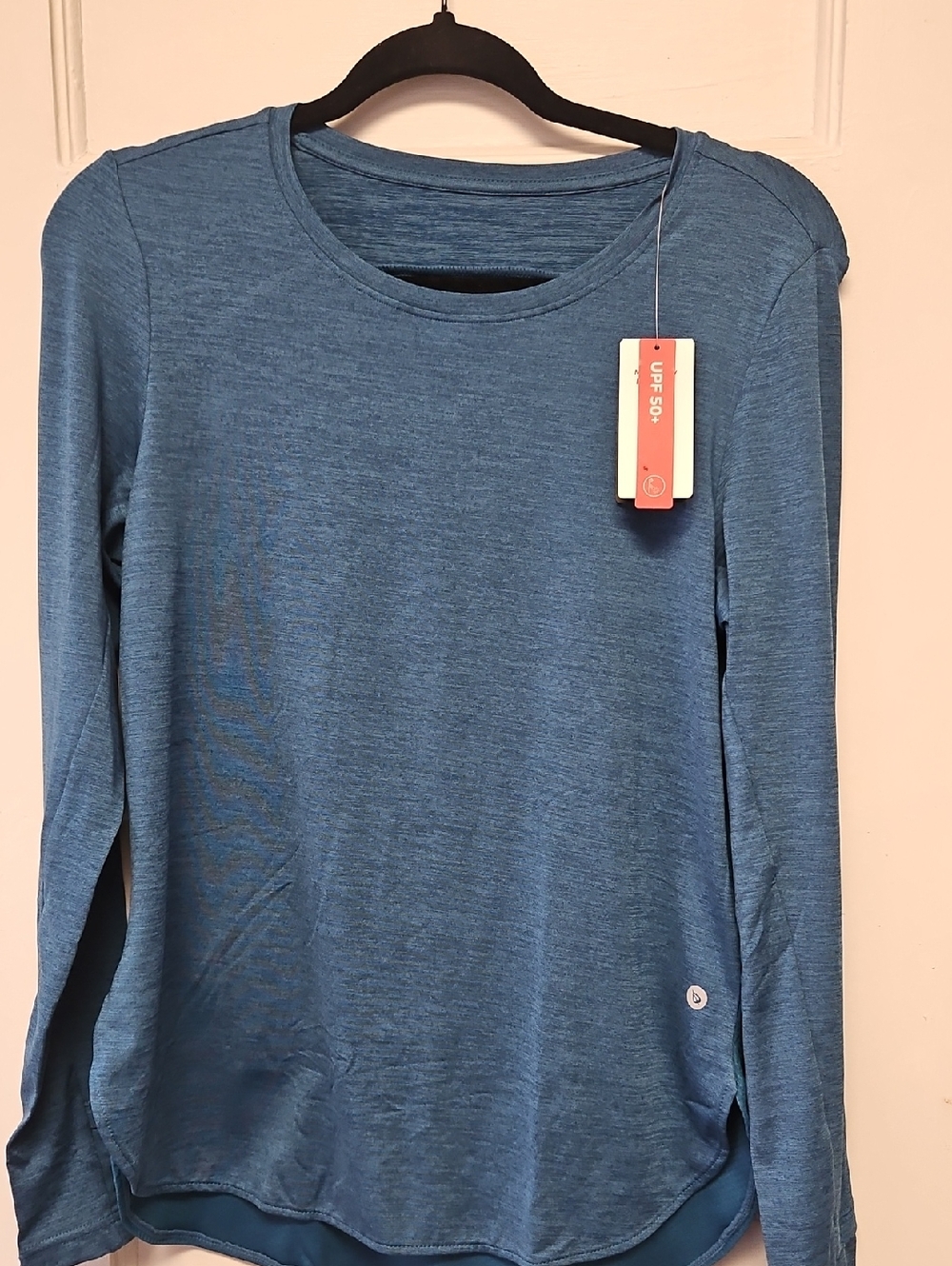 Baleaf Women’s Long-Sleeve Active Tee in Heather Blue Large
